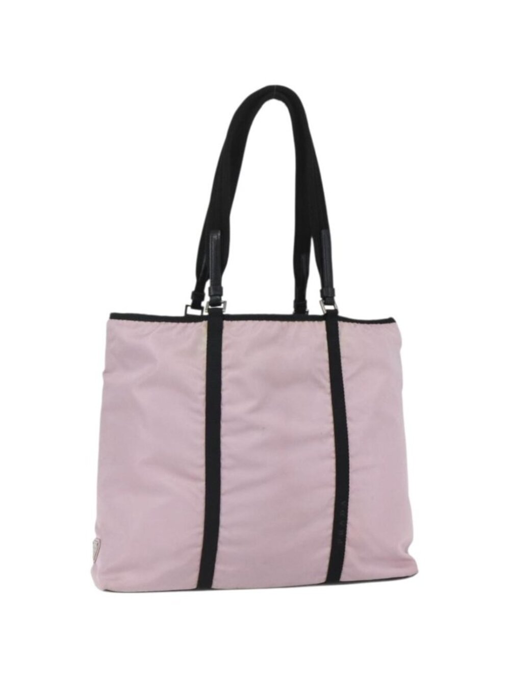 PRADA Tote Bag Nylon Pink Silver